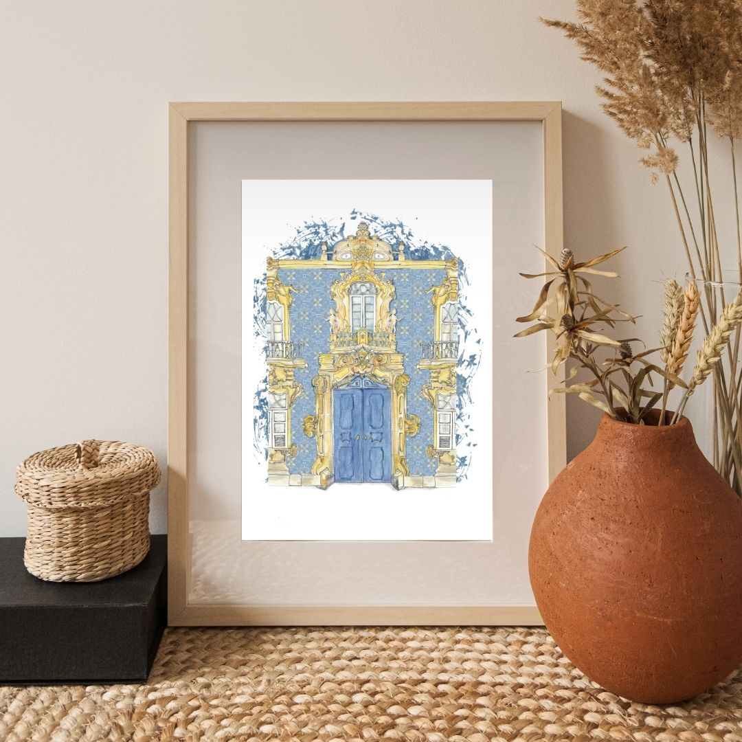 hand-drawn Palace in Baroque style in Porto